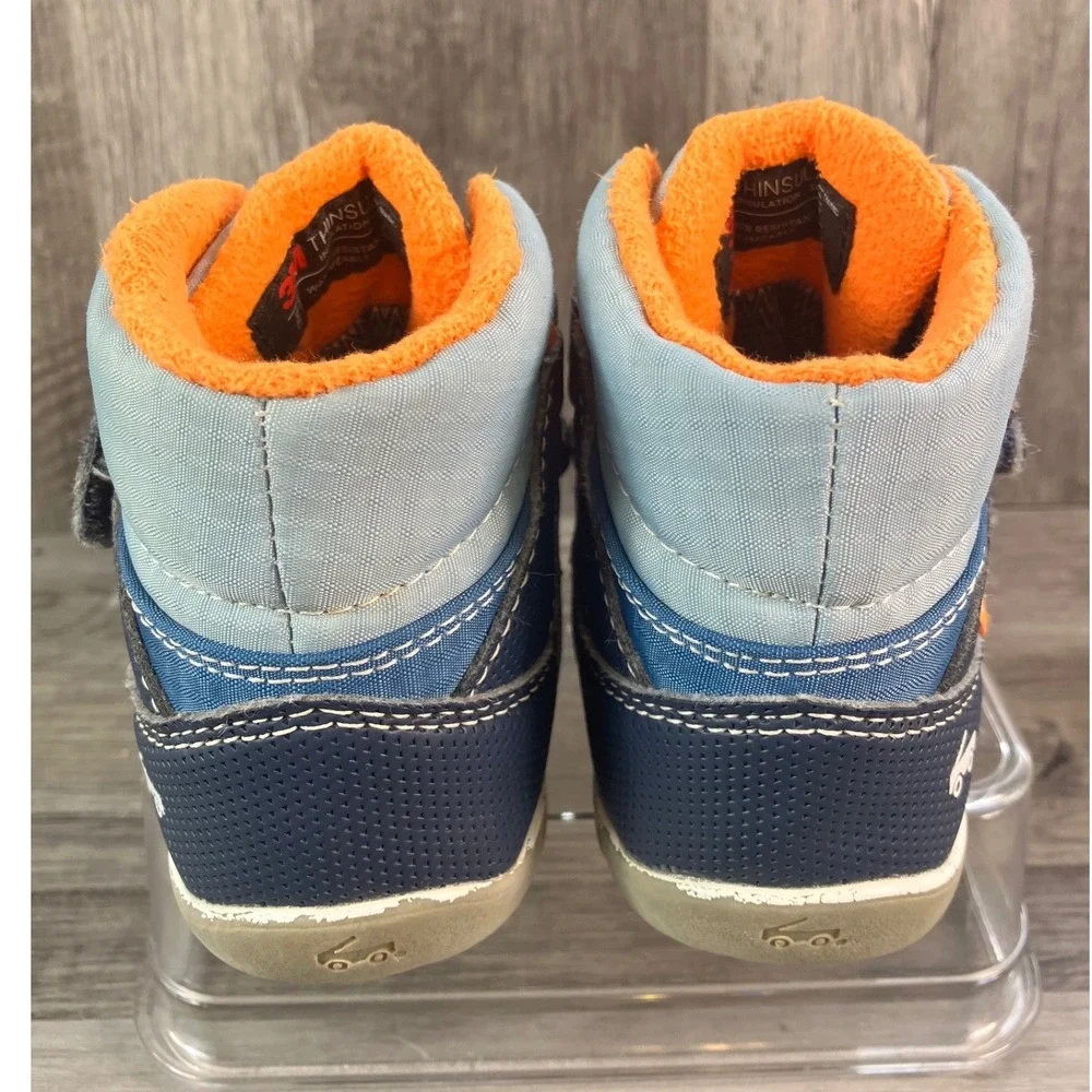 See Kai Run Boys Blue Orange Waterproof Insulated Winter Boots Toddler Size 8